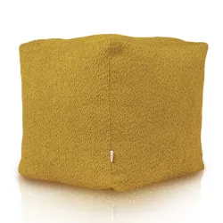 Stylowa Beżowa Pufa Kostka boucle – Z wodoodporną powłoką