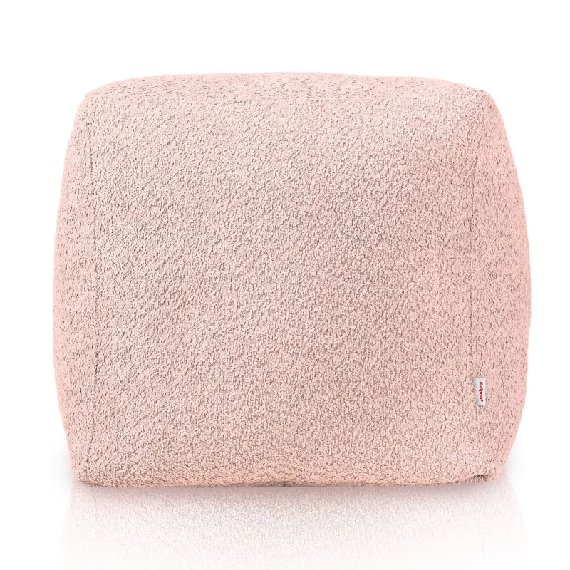 Stylowa Beżowa Pufa Kostka boucle – Z wodoodporną powłoką