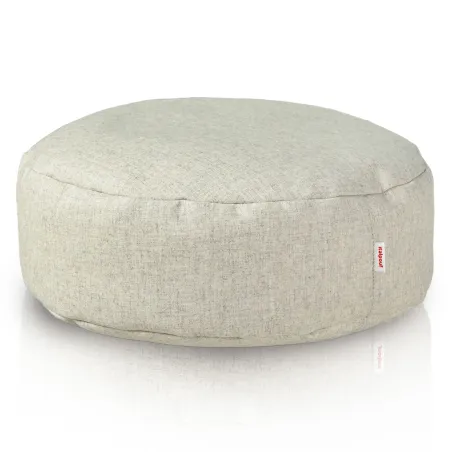 Luksusowa Podnóżek puf wełniana beżowa – Z wysokiej jakości materiałów