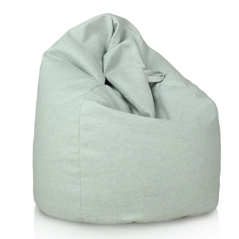 Nowoczesna Wełniana szaro niebieska pufa worek sako – Z wodoodporną powłoką