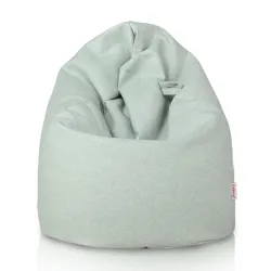 Nowoczesna Wełniana szaro niebieska pufa worek sako – Z wodoodporną powłoką