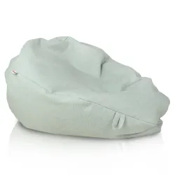 Nowoczesna Wełniana szaro niebieska pufa worek sako – Z wodoodporną powłoką