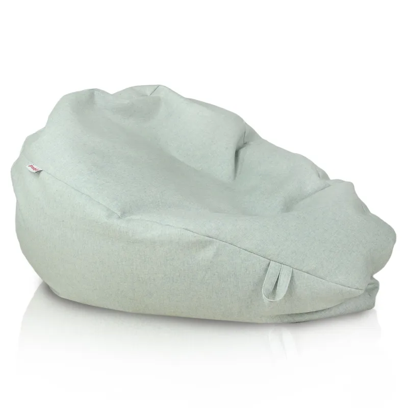 Nowoczesna Wełniana szaro niebieska pufa worek sako – Z wodoodporną powłoką