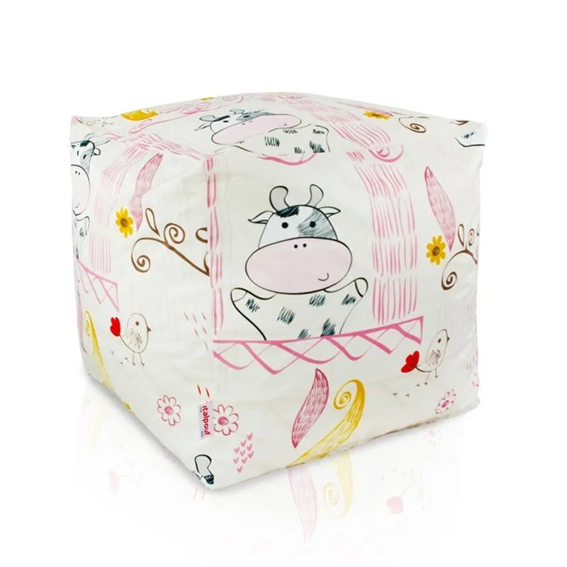 Pufa Kostka Siedzisko i Podnóżek 45x45 cm Premium Prints