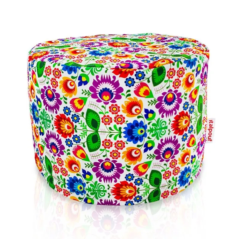 Pufa Walec Okrągłe Siedzisko i Podnóżek 40x55 cm Premium Prints