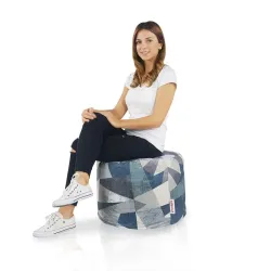 Pufa Walec Okrągłe Siedzisko i Podnóżek 40x55 cm Premium Prints