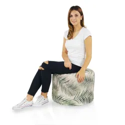 Pufa Walec Okrągłe Siedzisko i Podnóżek 40x55 cm Premium Prints