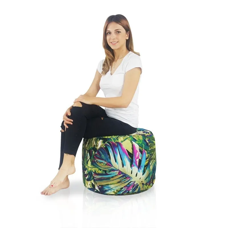 Pufa Walec Okrągłe Siedzisko i Podnóżek 40x55 cm Premium Prints