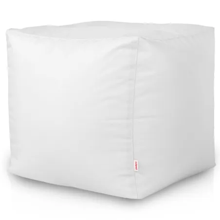 Biała Pufa Ogrodowa Kwadrat Nylon