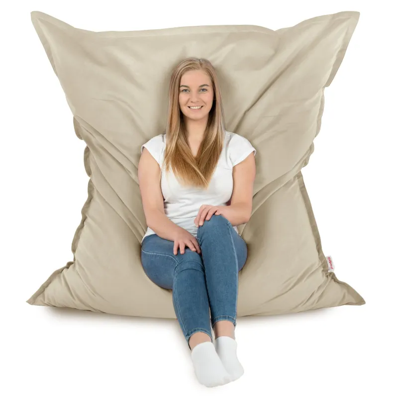 Luksusowa Beżowa Poducha XL Do Leżenia Plusz – Łatwa do przenoszenia