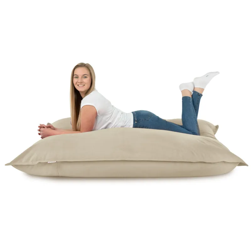 Luksusowa Beżowa Poducha XL Do Leżenia Plusz – Łatwa do przenoszenia