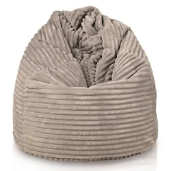 Wygodna Biała pufa worek sako l dla dzieci stripe – Z wysokiej jakości materiałów