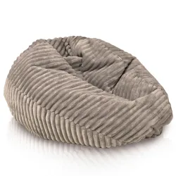 Wytrzymała Beżowa pufa worek sako l dla dzieci stripe – Idealna do relaksu