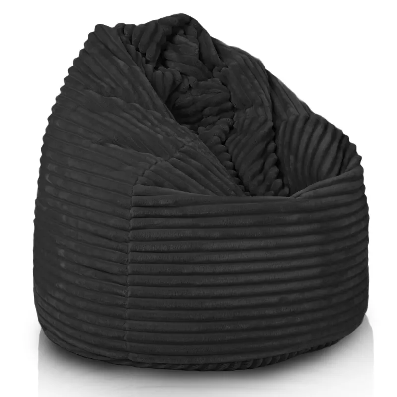 Wygodna Biała pufa worek sako l dla dzieci stripe – Z wysokiej jakości materiałów