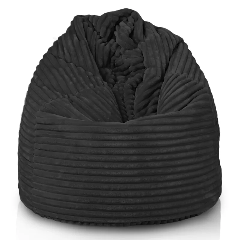 Wygodna Biała pufa worek sako l dla dzieci stripe – Z wysokiej jakości materiałów