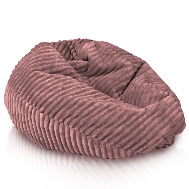 Wytrzymała Beżowa pufa worek sako l dla dzieci stripe – Idealna do relaksu