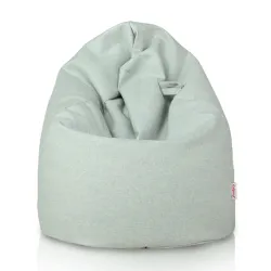 Nowoczesna Wełniana szaro niebieska pufa worek sako – Z wodoodporną powłoką