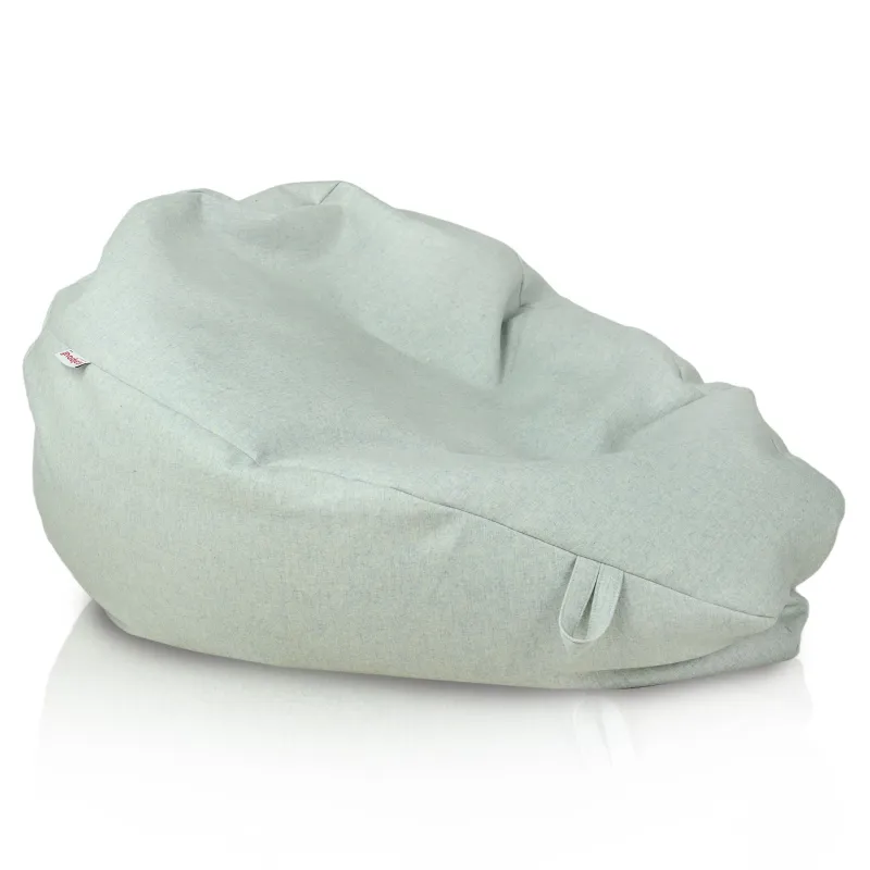 Nowoczesna Wełniana szaro niebieska pufa worek sako – Z wodoodporną powłoką