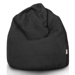 Nowoczesna Jasnobeżowy pufa worek sako l dla dzieci boucle – Łatwa do przenoszenia