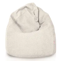 Nowoczesna Jasnobeżowy pufa worek sako l dla dzieci boucle – Łatwa do przenoszenia