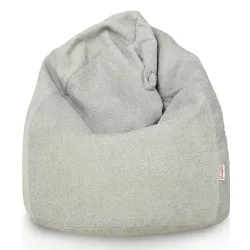 Nowoczesna Jasnobeżowy pufa worek sako l dla dzieci boucle – Łatwa do przenoszenia