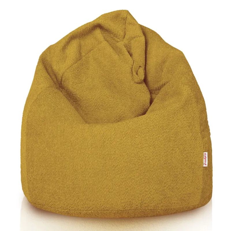 Nowoczesna Jasnobeżowy pufa worek sako l dla dzieci boucle – Łatwa do przenoszenia