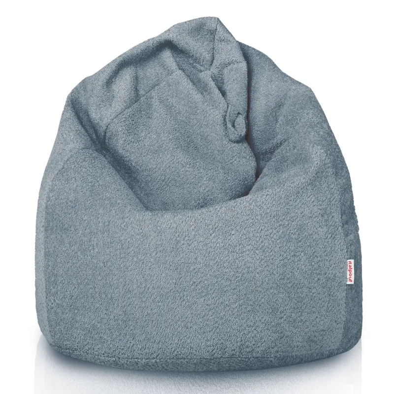 Nowoczesna Jasnobeżowy pufa worek sako l dla dzieci boucle – Łatwa do przenoszenia