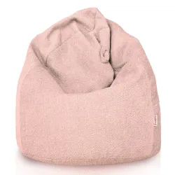 Nowoczesna Jasnobeżowy pufa worek sako l dla dzieci boucle – Łatwa do przenoszenia