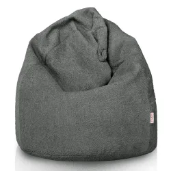 Nowoczesna Jasnobeżowy pufa worek sako l dla dzieci boucle – Łatwa do przenoszenia