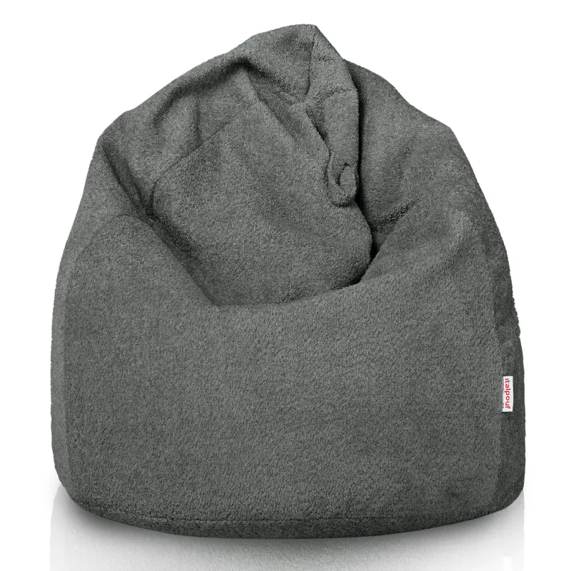 Nowoczesna Jasnobeżowy pufa worek sako l dla dzieci boucle – Łatwa do przenoszenia