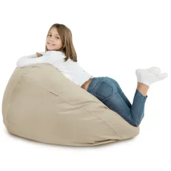 Ergonomiczna Beżowa Pufa Worek Sako Dla Dzieci Plusz – Z wysokiej jakości materiałów