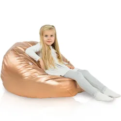 Lekka Biała Pufa Worek Sako Dla Dzieci Ekoskóra – Świetna do domu i ogrodu