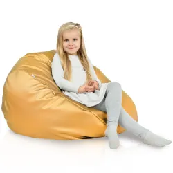 Lekka Biała Pufa Worek Sako Dla Dzieci Ekoskóra – Świetna do domu i ogrodu