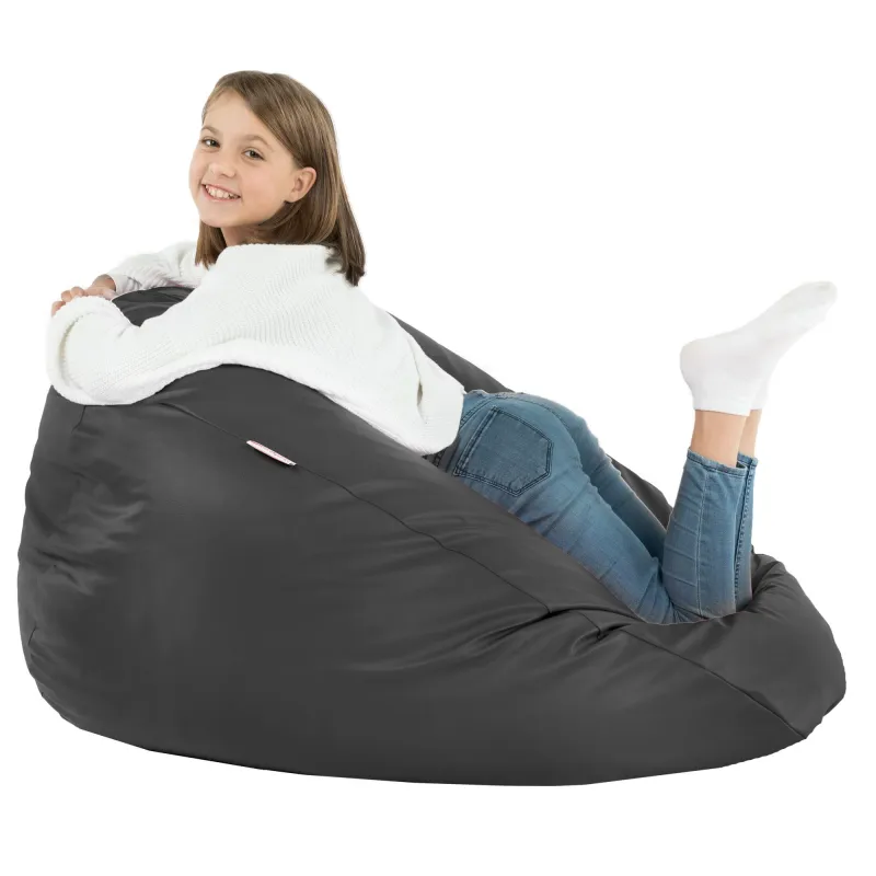 Stylowa Kremowa Pufa Worek Sako Dla Dzieci Ekoskóra – Z wodoodporną powłoką