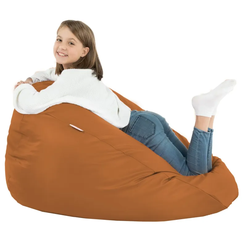 Stylowa Kremowa Pufa Worek Sako Dla Dzieci Ekoskóra – Z wodoodporną powłoką