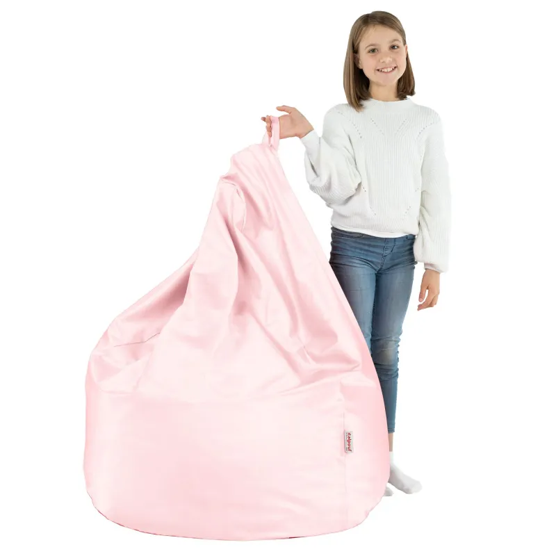 Stylowa Kremowa Pufa Worek Sako Dla Dzieci Ekoskóra – Z wodoodporną powłoką