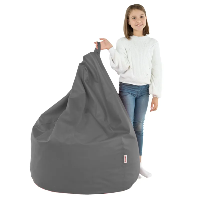 Stylowa Kremowa Pufa Worek Sako Dla Dzieci Ekoskóra – Z wodoodporną powłoką