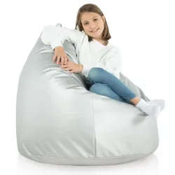 Stylowa Kremowa Pufa Worek Sako Dla Dzieci Ekoskóra – Z wodoodporną powłoką