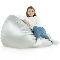 Stylowa Kremowa Pufa Worek Sako Dla Dzieci Ekoskóra – Z wodoodporną powłoką