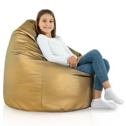 Stylowa Kremowa Pufa Worek Sako Dla Dzieci Ekoskóra – Z wodoodporną powłoką