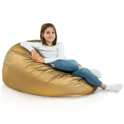 Stylowa Kremowa Pufa Worek Sako Dla Dzieci Ekoskóra – Z wodoodporną powłoką