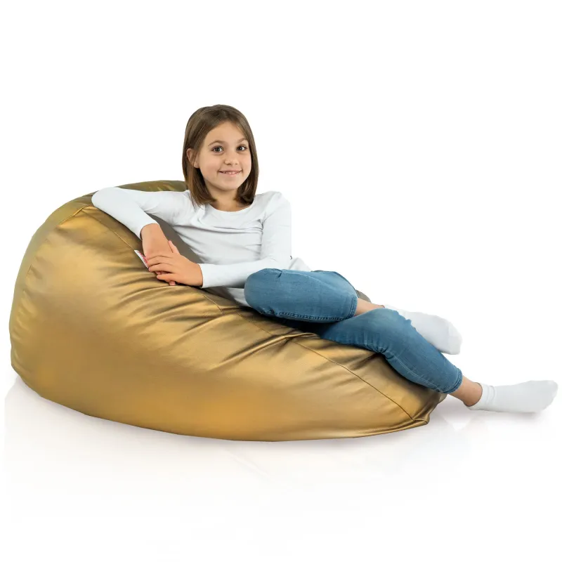 Stylowa Kremowa Pufa Worek Sako Dla Dzieci Ekoskóra – Z wodoodporną powłoką