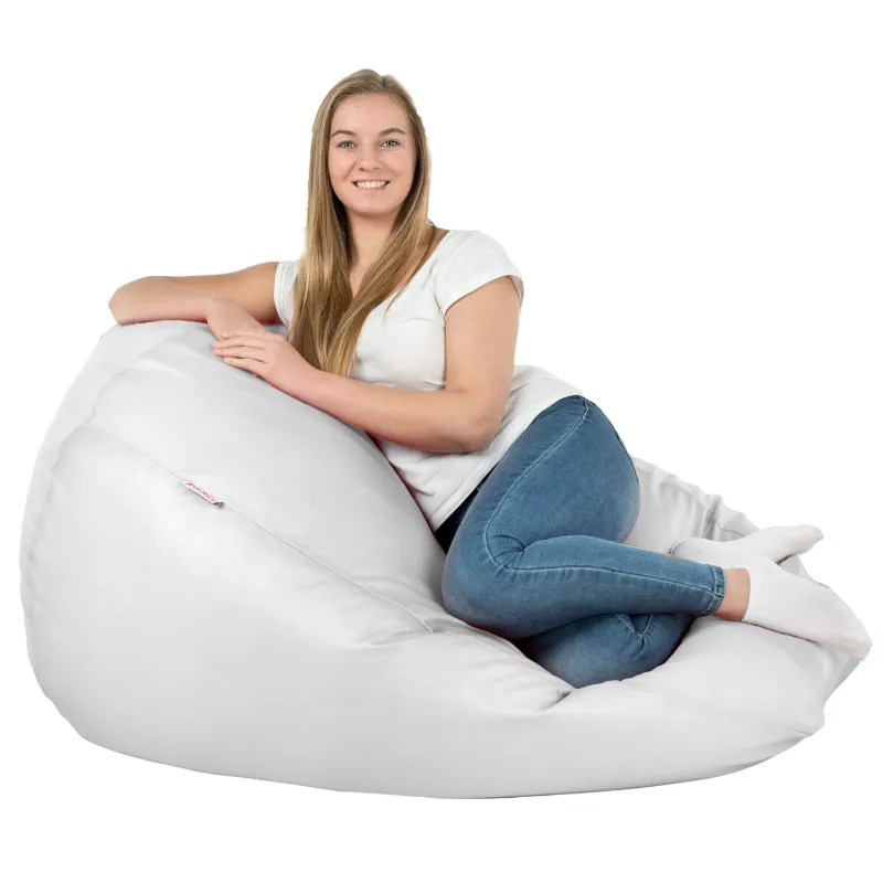 Lekka Jasnożółta Pufa Worek Sako Dla Dzieci Ekoskóra – Świetna do domu i ogrodu