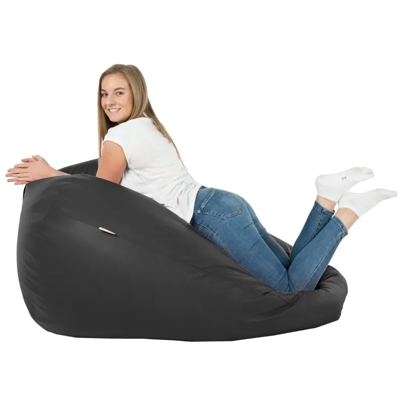 Lekka Jasnożółta Pufa Worek Sako Dla Dzieci Ekoskóra – Świetna do domu i ogrodu