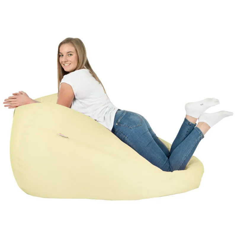 Lekka Jasnożółta Pufa Worek Sako Dla Dzieci Ekoskóra – Świetna do domu i ogrodu
