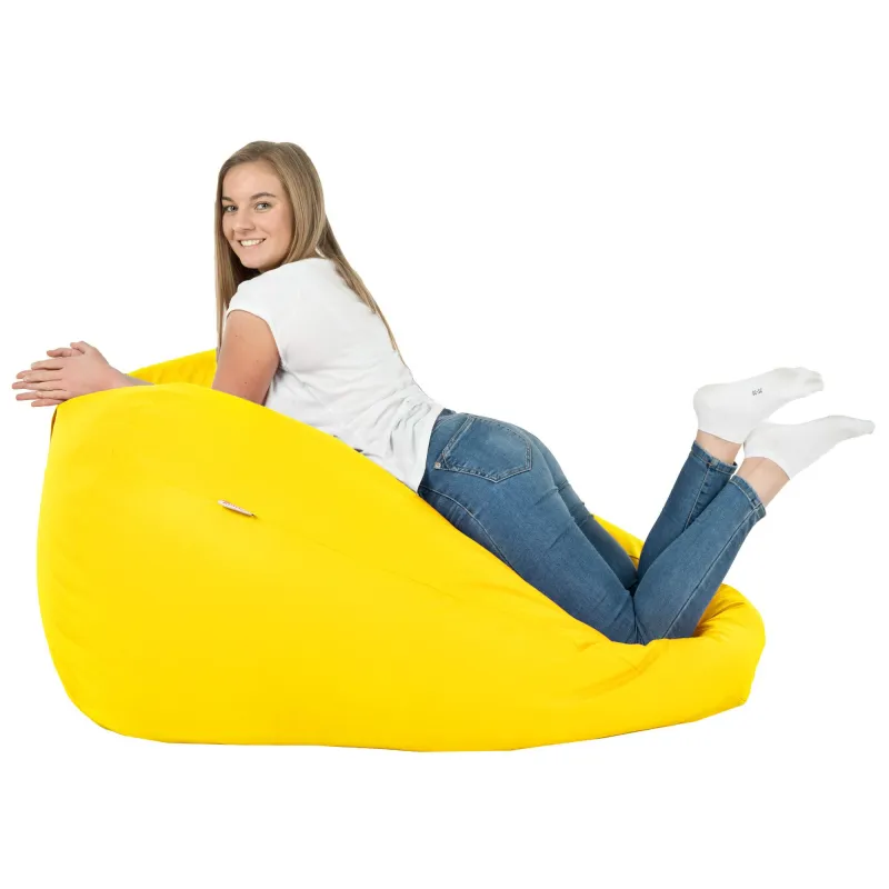 Lekka Jasnożółta Pufa Worek Sako Dla Dzieci Ekoskóra – Świetna do domu i ogrodu