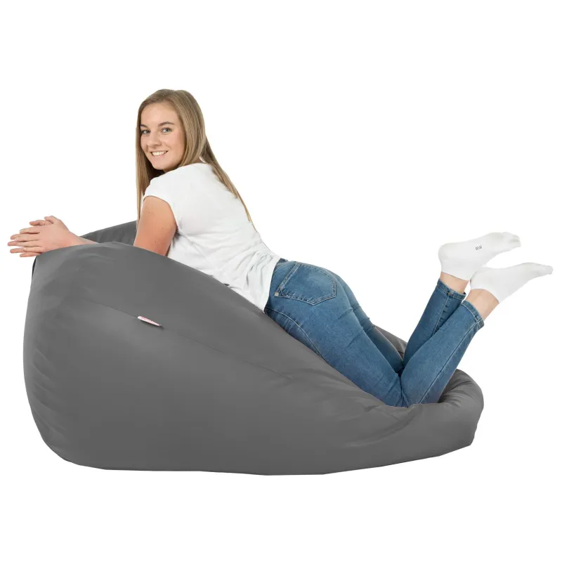 Lekka Jasnożółta Pufa Worek Sako Dla Dzieci Ekoskóra – Świetna do domu i ogrodu