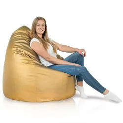 Lekka Jasnożółta Pufa Worek Sako Dla Dzieci Ekoskóra – Świetna do domu i ogrodu