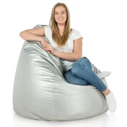 Lekka Jasnożółta Pufa Worek Sako Dla Dzieci Ekoskóra – Świetna do domu i ogrodu