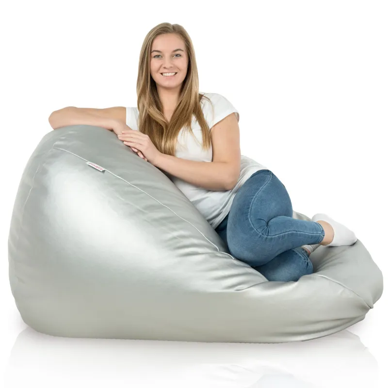 Lekka Jasnożółta Pufa Worek Sako Dla Dzieci Ekoskóra – Świetna do domu i ogrodu